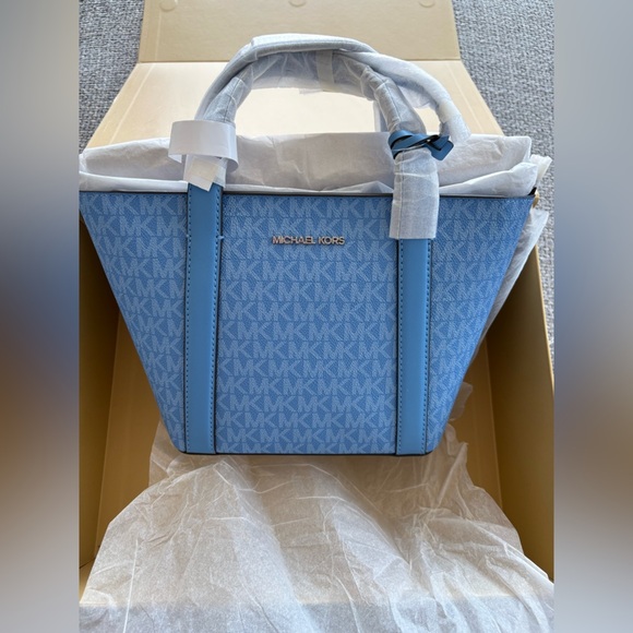 Michael Kors Small Pratt Tote in Pacific Blue – Brand New With Tags - Picture 8 of 16